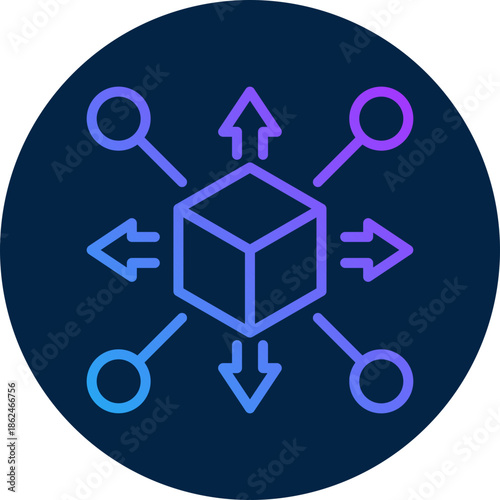 Decentralized icon isolated on white background. vector illustration icon for Blockchain technology
