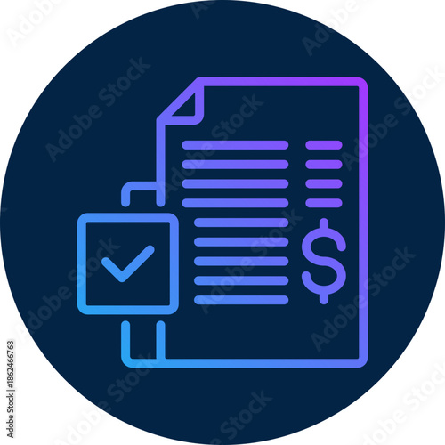 Invoice  icon isolated on white background. vector illustration icon for Blockchain technology