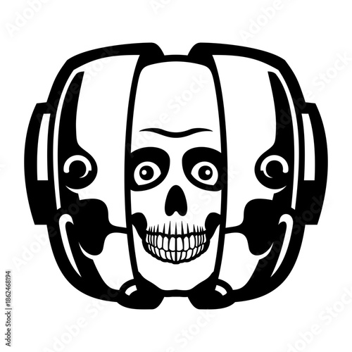 Robot Skull Head Illustration Vector
