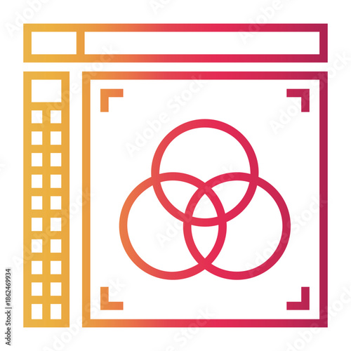 print Line Gradient Icon