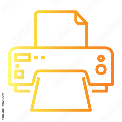 print Line Gradient Icon