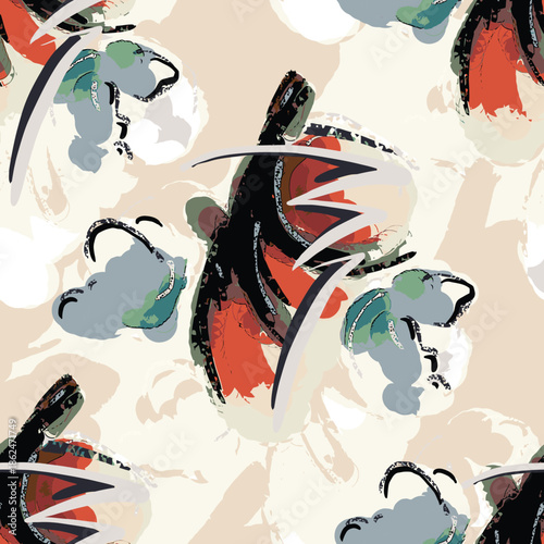 Hand drawn vector illustration Oil on canvas. colorful paint brush stroke painting, Abstract art vector illustration. Brushstrokes of paint. modern Art. Prints, wallpapers.