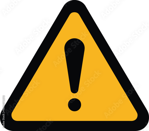 Yellow triangular warning sign with black exclamation mark symbol