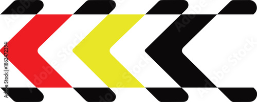 Abstract geometric letter K with red yellow and black color blocks