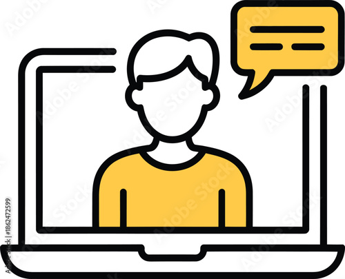 AI Customer Support Chat Illustration on Screen