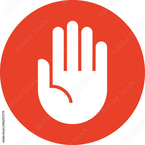 Red circular with stylized white letter m inside circle 1