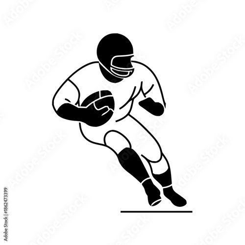American football player running with the ball vector illustration design silhouette for sports and recreation 100