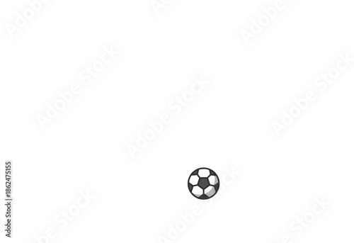 Simple black and white soccer ball graphic illustration, perfect for sports-themed designs and game development assets, representing teamwork and athletic competition