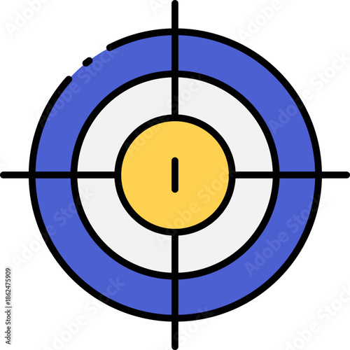 Strategic Focus Target Icon for Business Success and Goal Achievement, Illustrating Precision and Aim