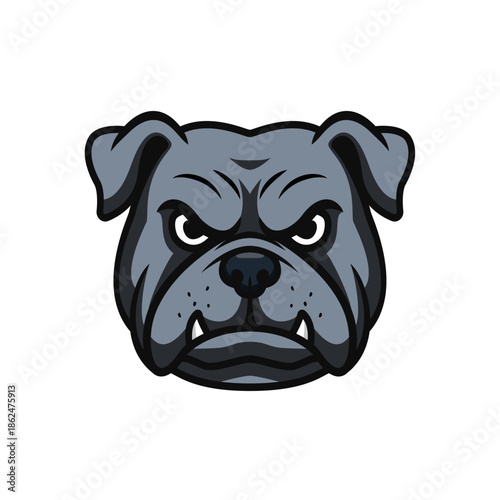 Angry Bulldog Head Mascot Logo