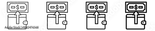 Cash Icon Set Different Style Collection
