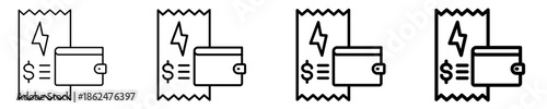 Electricity Bill Payment Icon Set Different Style Collection
