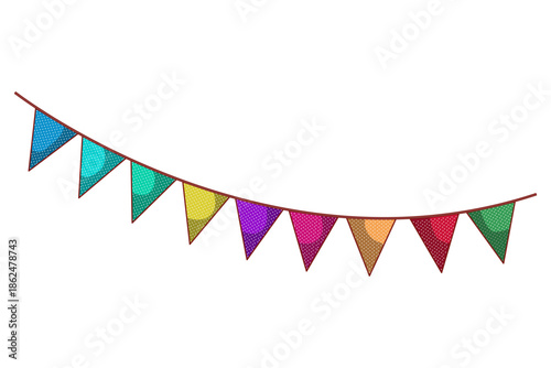 Cartoon Colorful Triangle Party Bunting Banner Decoration