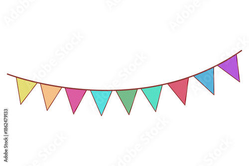 Cartoon Colorful Triangle Party Bunting Banner