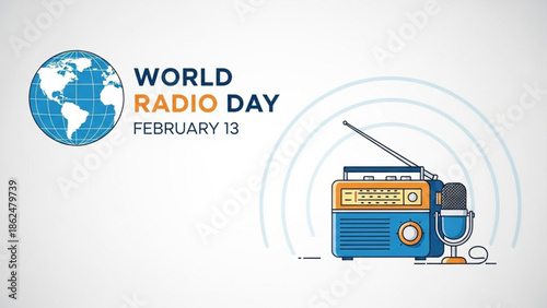 Radio Broadcasting and Audio Communication Technology Illustration