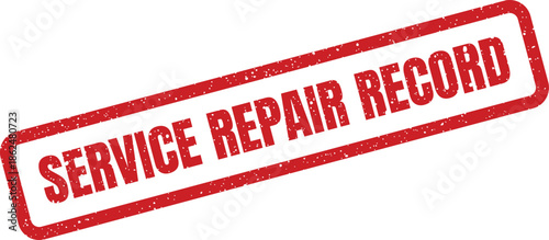 Distressed rubber stamp impression stating service repair record, perfect for logging historical maintenance activities or official documentation
