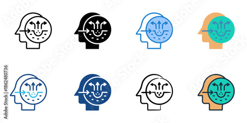 Exfoliator icons set multiple style collection. Editable stroke 
