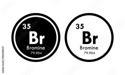 bromine icon set. vector template illustration  for web design