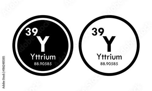 yttrium icon set. vector template illustration  for web design