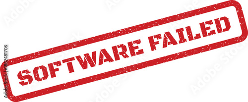 Grunge rubber stamp vector illustration displaying Software Failed message, ideal for indicating system errors or digital malfunction alerts