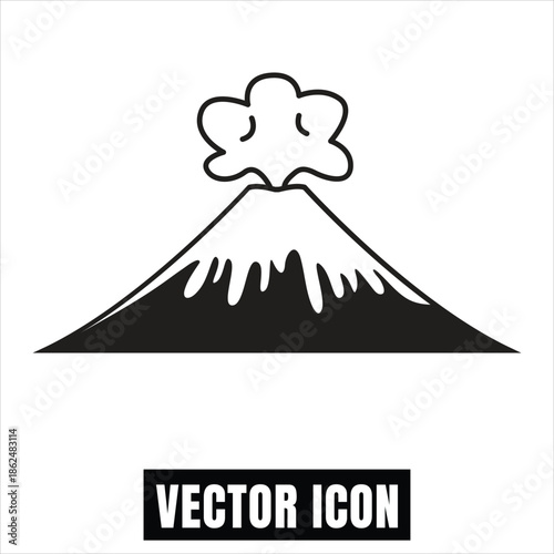 Volcano Eruption Smoke Cloud Vector Illustration Flat Design