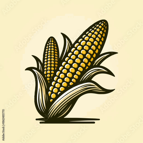 Fresh corn cartoon illustration