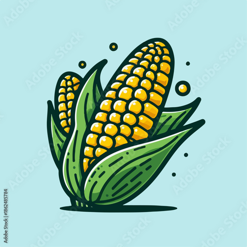 Fresh corn cartoon illustration