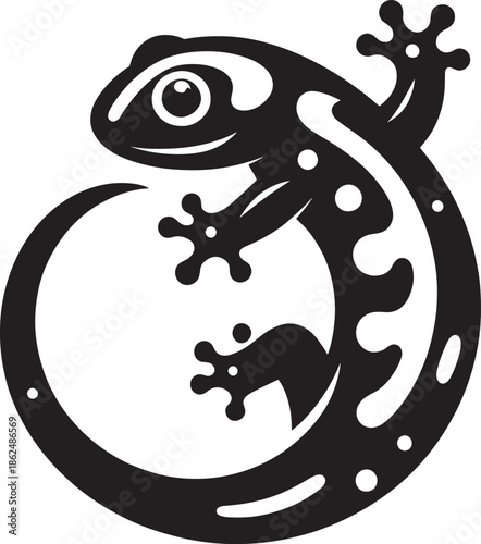 Funny cartoon monster vector illustration of a cute happy character design featuring a wild mammal and octopus art symbol