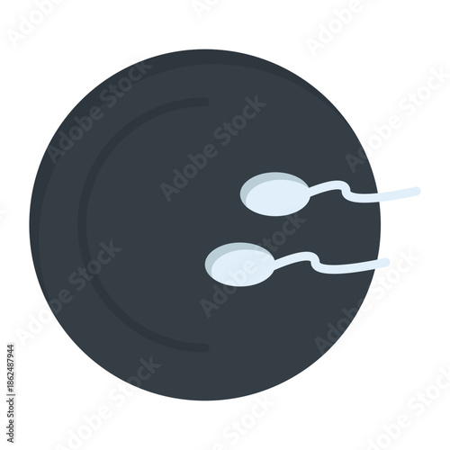 Fertilization Process: Visual depiction of fertilization, showing a egg and sperm. Illustrating the beginning of life.