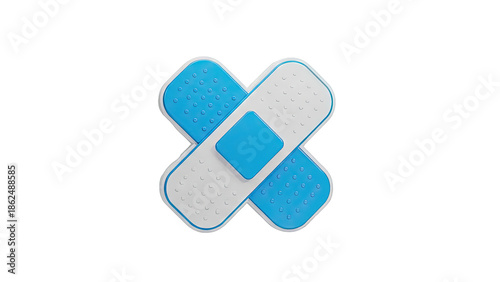 Blue and White Cross Band-Aid Logo