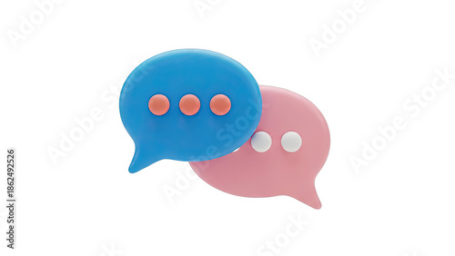 Blue and Pink Speech Bubbles with Dots