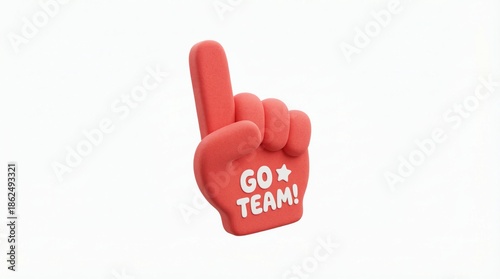 Red Foam Finger Glove Pointing Number One Sign Sports Fan Accessory