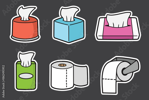 set of tissue good for sticker, badge, element design, printable, etc