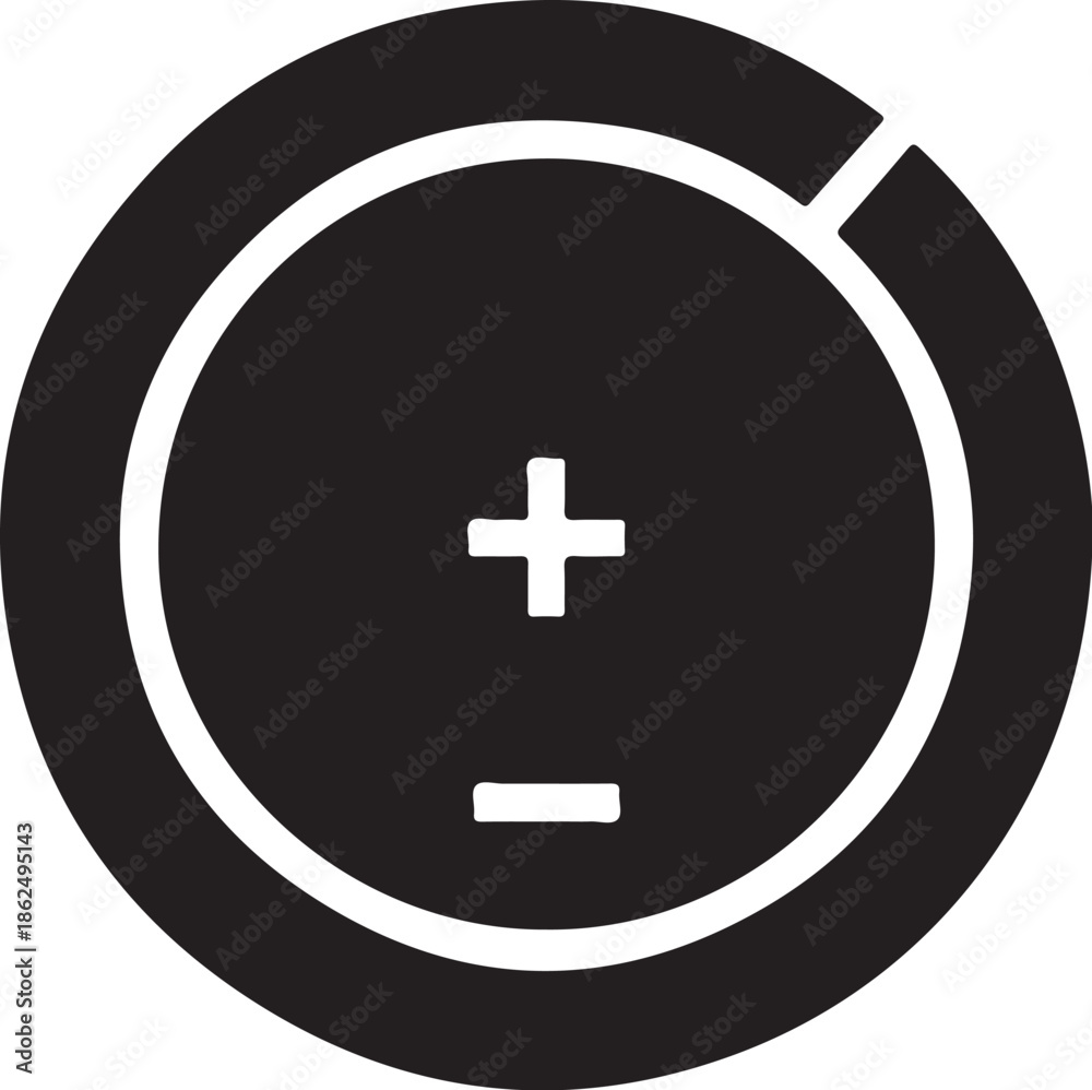 Obraz premium A simple black and white volume control icon