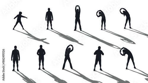 Group of people standing in different postures