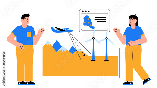 Flat design showing advanced perovskite solar cell production line inside a clean energy manufacturing plant