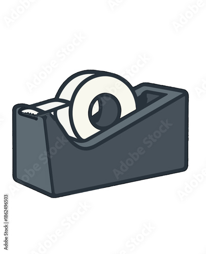 Dispenser with Tape Roll.