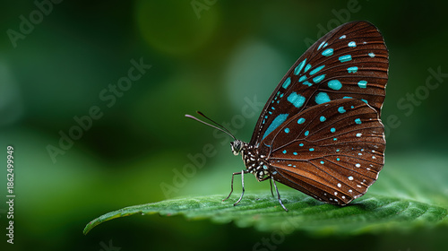 Wallpaper Mural Delicate Blue Spotted Butterfly Macro Portrait Torontodigital.ca