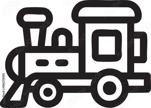 Simple Train Engine Icon Line Art Symbol For Railway Transport And Travel Design