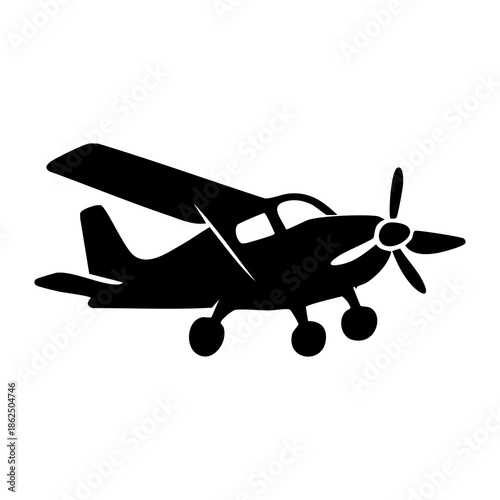 Small Black Airplane Silhouette.
