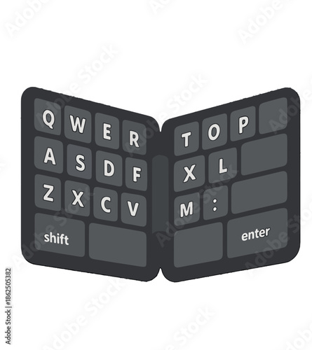 Portable Foldable Keyboard Device.