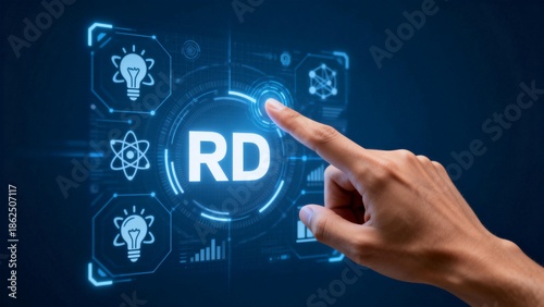 Hand interacting with digital RD interface