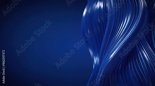 4K Elegant Dark Blue Curved Lines Wallpaper: High-Tech Abstract Texture for Digital Marketing & Business Design