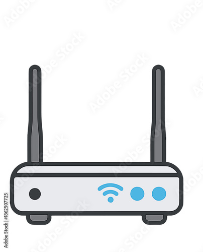 Wireless Router Device Illustration.
