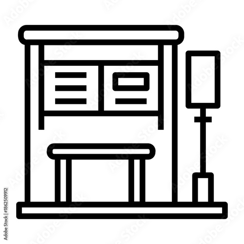 public transportation Line Icon