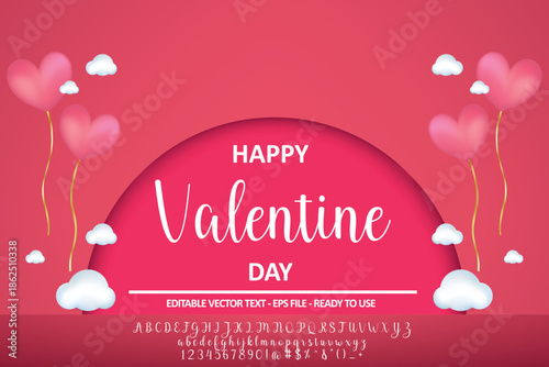 Soft Valentine Day typography created for February 14 celebrations, perfect for romantic invitations and editable vector font projects.