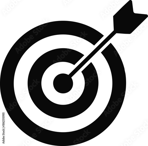 Simple black and white icon of a flat washer or ring with perspective view