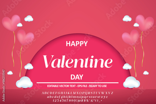 Romantic decorative Valentine font inspired by February 14 celebrations, suitable for festive posters and editable vector typography.