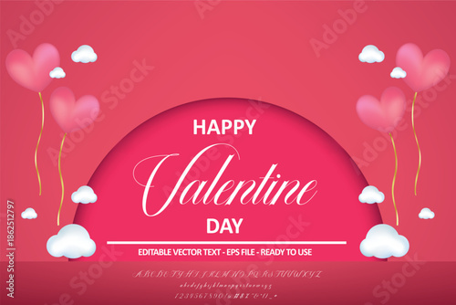 Romantic Valentine typography crafted for February 14 love themes, ideal for invitations, posters and creative vector designs.