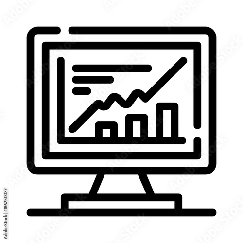 Monitor screen showing financial data for analysis. Perfect for finance blogs, investment websites, presentations, and educational content on stock markets.

